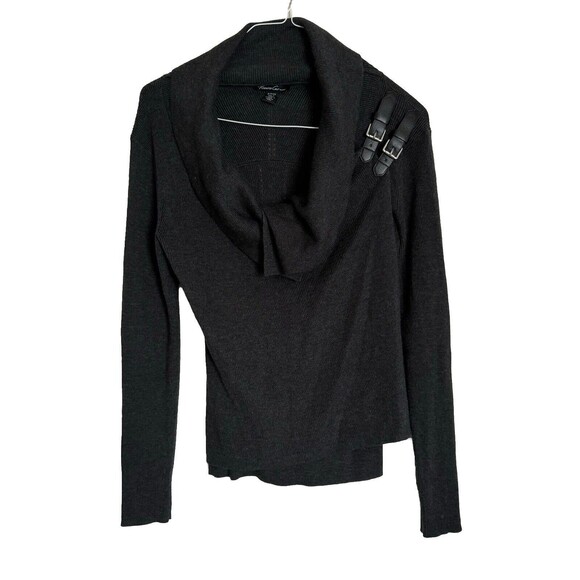 Kenneth Cole New York Womens Gray Cowl Neck Knitted Pullover Sweater Size Small - Picture 1 of 15